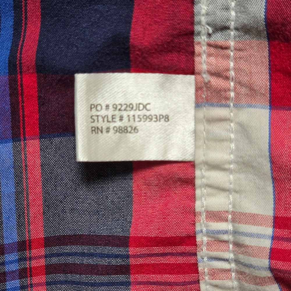 U.S. Polo Assn. Button Down Mens L Red Plaid Excellent Short Sleeve Stretch - Picture 5 of 12